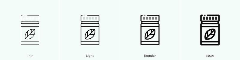 suplemento icono. delgado, luz, regular y negrita estilo diseño aislado en blanco antecedentes vector