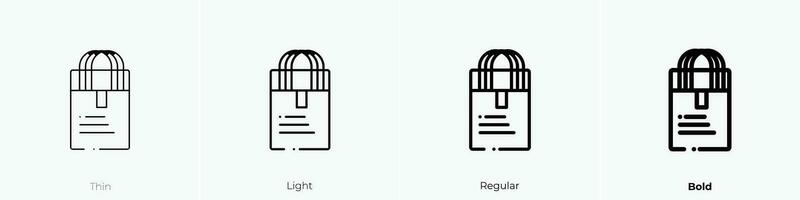 instrumentos de cuerda icono. delgado, luz, regular y negrita estilo diseño aislado en blanco antecedentes vector