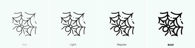 araña icono. delgado, luz, regular y negrita estilo diseño aislado en blanco antecedentes vector