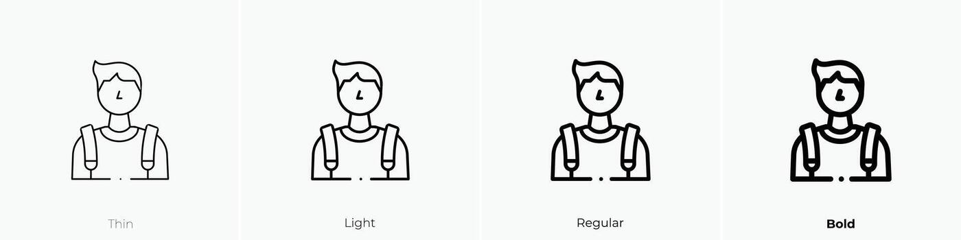 student icon. Thin, Light, Regular And Bold style design isolated on white background vector