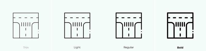 t junction icon. Thin, Light, Regular And Bold style design isolated on white background vector