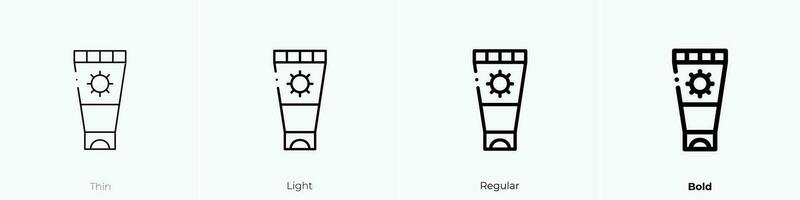 sunscreen icon. Thin, Light, Regular And Bold style design isolated on white background vector