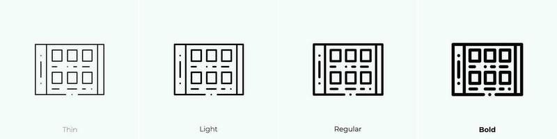 guion gráfico icono. delgado, luz, regular y negrita estilo diseño aislado en blanco antecedentes vector