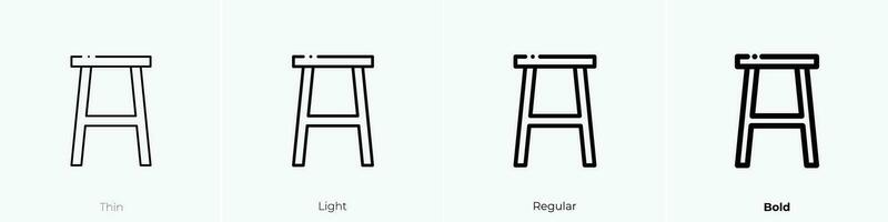 stool icon. Thin, Light, Regular And Bold style design isolated on white background vector
