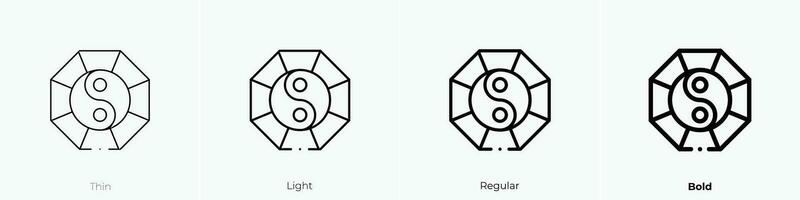 taoism icon. Thin, Light, Regular And Bold style design isolated on white background vector