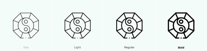 taoism icon. Thin, Light, Regular And Bold style design isolated on white background vector