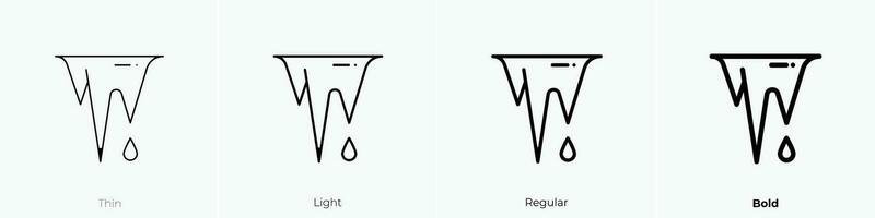 estalactita icono. delgado, luz, regular y negrita estilo diseño aislado en blanco antecedentes vector