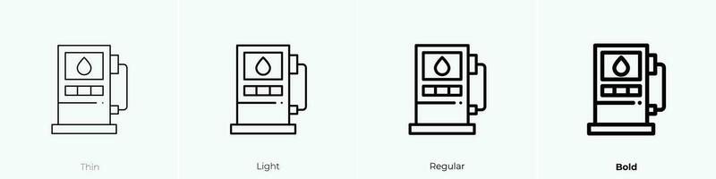 station icon. Thin, Light, Regular And Bold style design isolated on white background vector