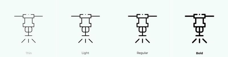 sprinkler icon. Thin, Light, Regular And Bold style design isolated on white background vector