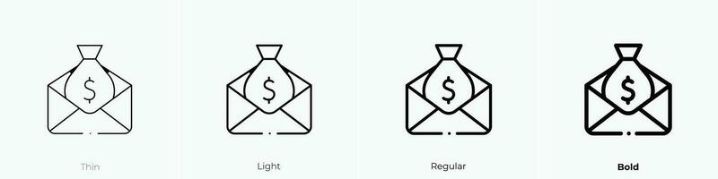 subsidy icon. Thin, Light, Regular And Bold style design isolated on white background vector