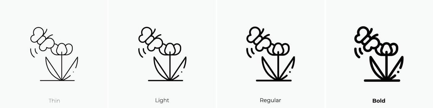 primavera icono. delgado, luz, regular y negrita estilo diseño aislado en blanco antecedentes vector