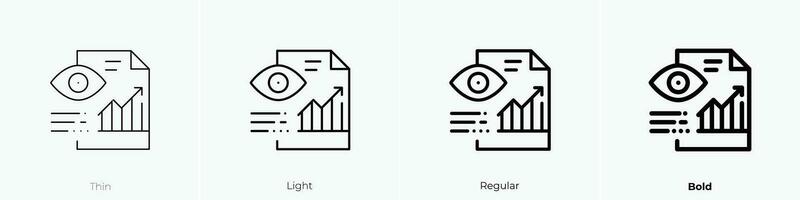 Estadísticas icono. delgado, luz, regular y negrita estilo diseño aislado en blanco antecedentes vector