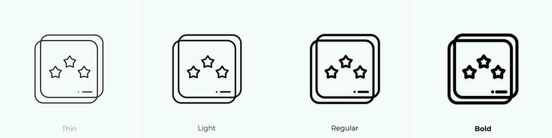 estrellas icono. delgado, luz, regular y negrita estilo diseño aislado en blanco antecedentes vector