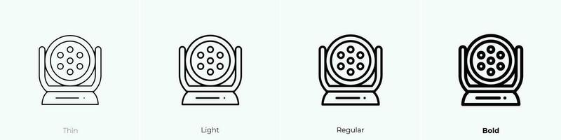 spotlight icon. Thin, Light, Regular And Bold style design isolated on white background vector