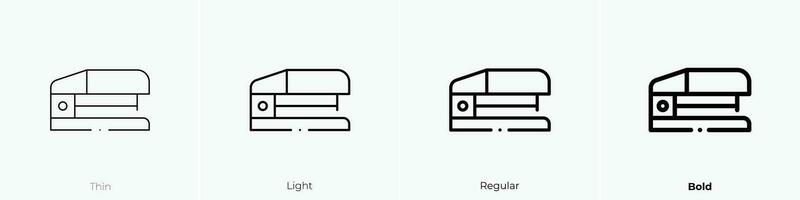 grapa agente de mudanzas icono. delgado, luz, regular y negrita estilo diseño aislado en blanco antecedentes vector