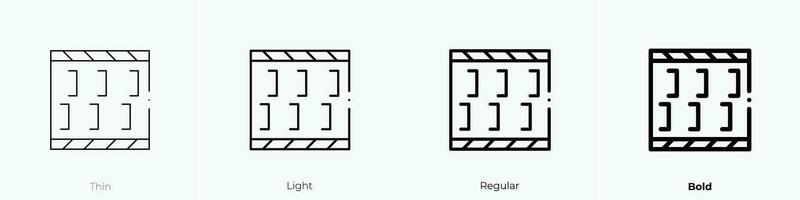 comenzando línea icono. delgado, luz, regular y negrita estilo diseño aislado en blanco antecedentes vector