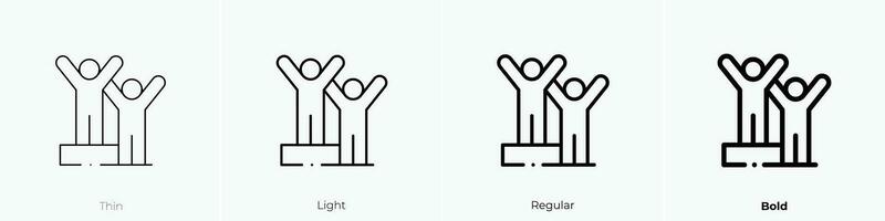 success icon. Thin, Light, Regular And Bold style design isolated on white background vector