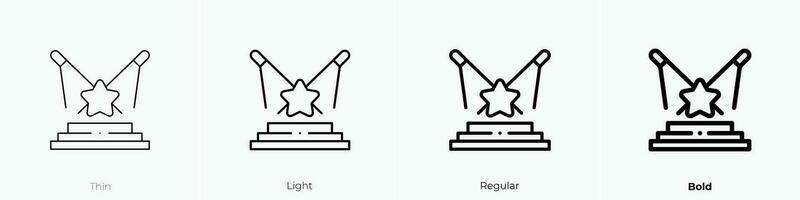 stage icon. Thin, Light, Regular And Bold style design isolated on white background vector