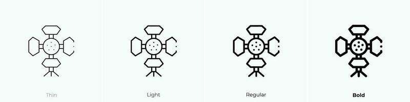 estudio icono. delgado, luz, regular y negrita estilo diseño aislado en blanco antecedentes vector