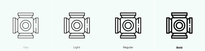 spotlight icon. Thin, Light, Regular And Bold style design isolated on white background vector