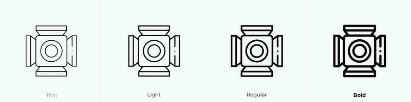 destacar icono. delgado, luz, regular y negrita estilo diseño aislado en blanco antecedentes vector