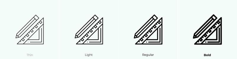 square icon. Thin, Light, Regular And Bold style design isolated on white background vector