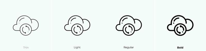 sync icon. Thin, Light, Regular And Bold style design isolated on white background vector