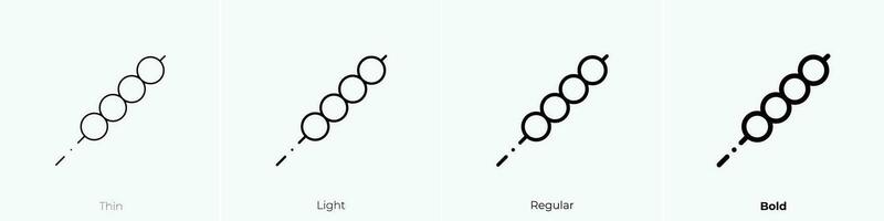 tanghulu icono. delgado, luz, regular y negrita estilo diseño aislado en blanco antecedentes vector