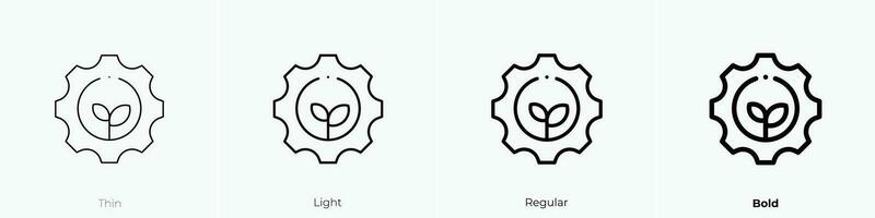 sustainable energy icon. Thin, Light, Regular And Bold style design isolated on white background vector