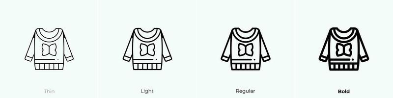 sweater icon. Thin, Light, Regular And Bold style design isolated on white background vector