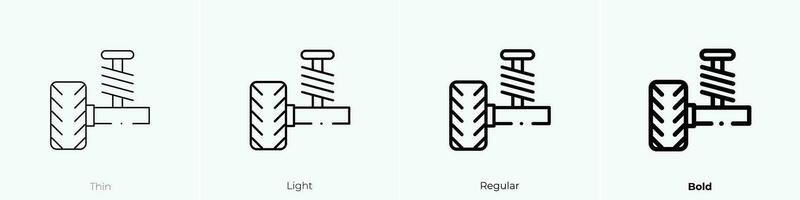 suspensión icono. delgado, luz, regular y negrita estilo diseño aislado en blanco antecedentes vector