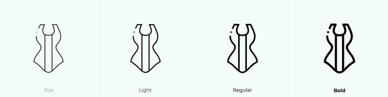 swimsuit icon. Thin, Light, Regular And Bold style design isolated on white background vector
