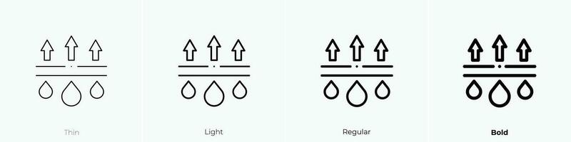 sudor icono. delgado, luz, regular y negrita estilo diseño aislado en blanco antecedentes vector