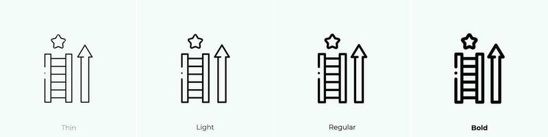 stairs icon. Thin, Light, Regular And Bold style design isolated on white background vector