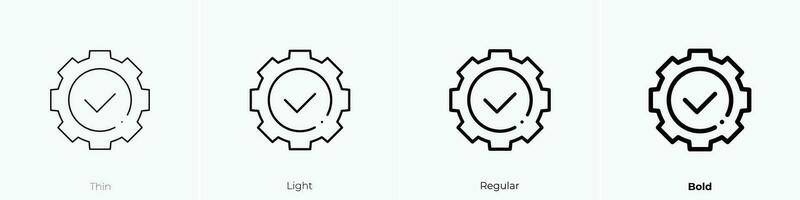 success icon. Thin, Light, Regular And Bold style design isolated on white background vector