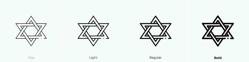 star of david icon. Thin, Light, Regular And Bold style design isolated on white background vector