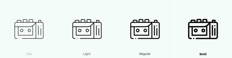 tape recorder icon. Thin, Light, Regular And Bold style design isolated on white background vector