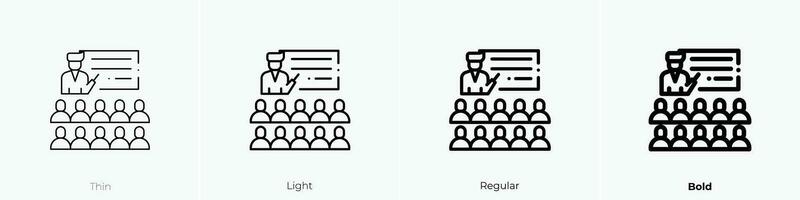 teacher icon. Thin, Light, Regular And Bold style design isolated on white background vector