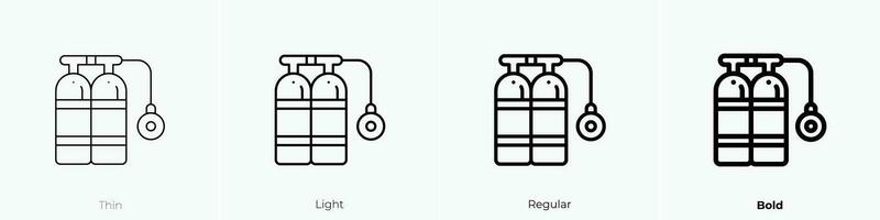 tanque icono. delgado, luz, regular y negrita estilo diseño aislado en blanco antecedentes vector