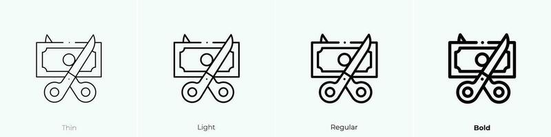 taxes icon. Thin, Light, Regular And Bold style design isolated on white background vector