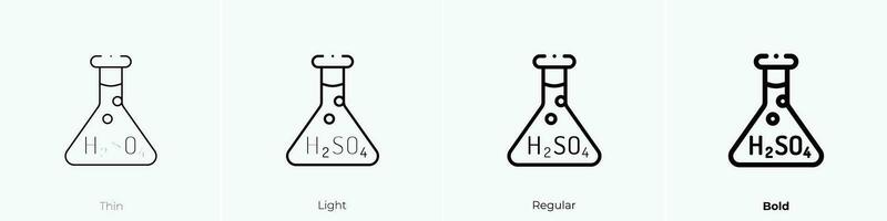 sulfúrico ácido icono. delgado, luz, regular y negrita estilo diseño aislado en blanco antecedentes vector