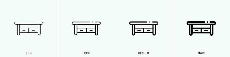 table icon. Thin, Light, Regular And Bold style design isolated on white background vector