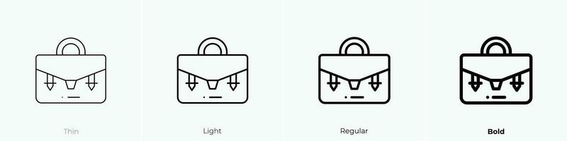 suitcase icon. Thin, Light, Regular And Bold style design isolated on white background vector