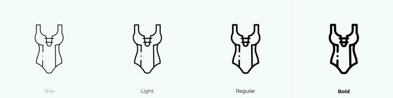 swimsuit icon. Thin, Light, Regular And Bold style design isolated on white background vector