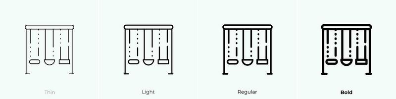 columpios icono. delgado, luz, regular y negrita estilo diseño aislado en blanco antecedentes vector