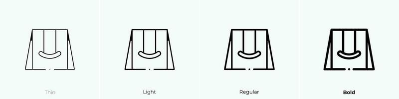swing icon. Thin, Light, Regular And Bold style design isolated on white background vector
