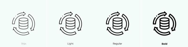 synchronization icon. Thin, Light, Regular And Bold style design isolated on white background vector