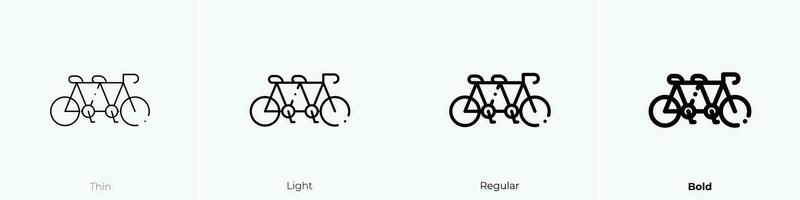 tandem icon. Thin, Light, Regular And Bold style design isolated on white background vector