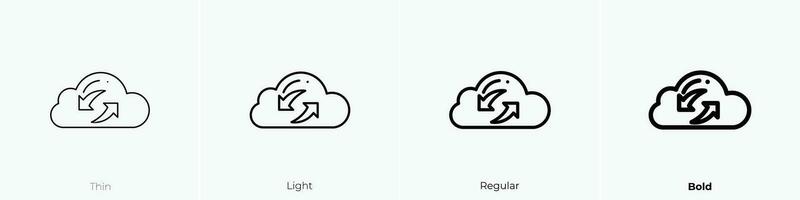 sync icon. Thin, Light, Regular And Bold style design isolated on white background vector