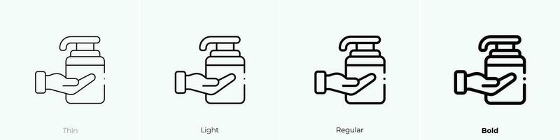 esterilización icono. delgado, luz, regular y negrita estilo diseño aislado en blanco antecedentes vector